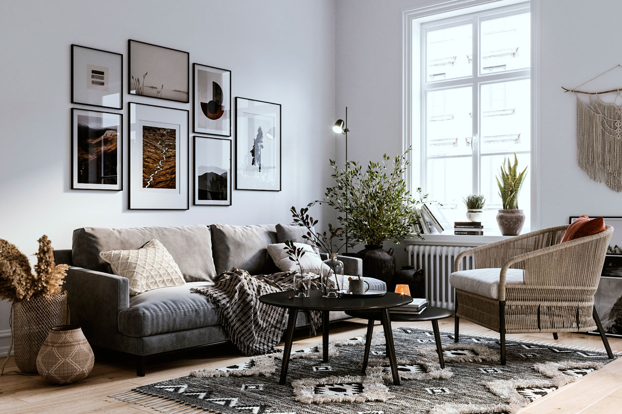 Interior visualization - Scandinavic interior